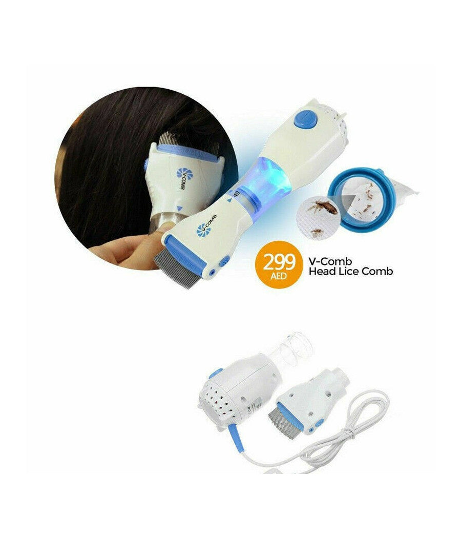 Pettine Led Elettrico Aspira Elimina Pidocchi Lendini E Uova Capelli Bambini         