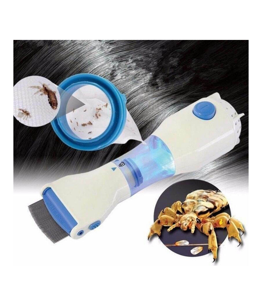 Pettine Led Elettrico Aspira Elimina Pidocchi Lendini E Uova Capelli Bambini         