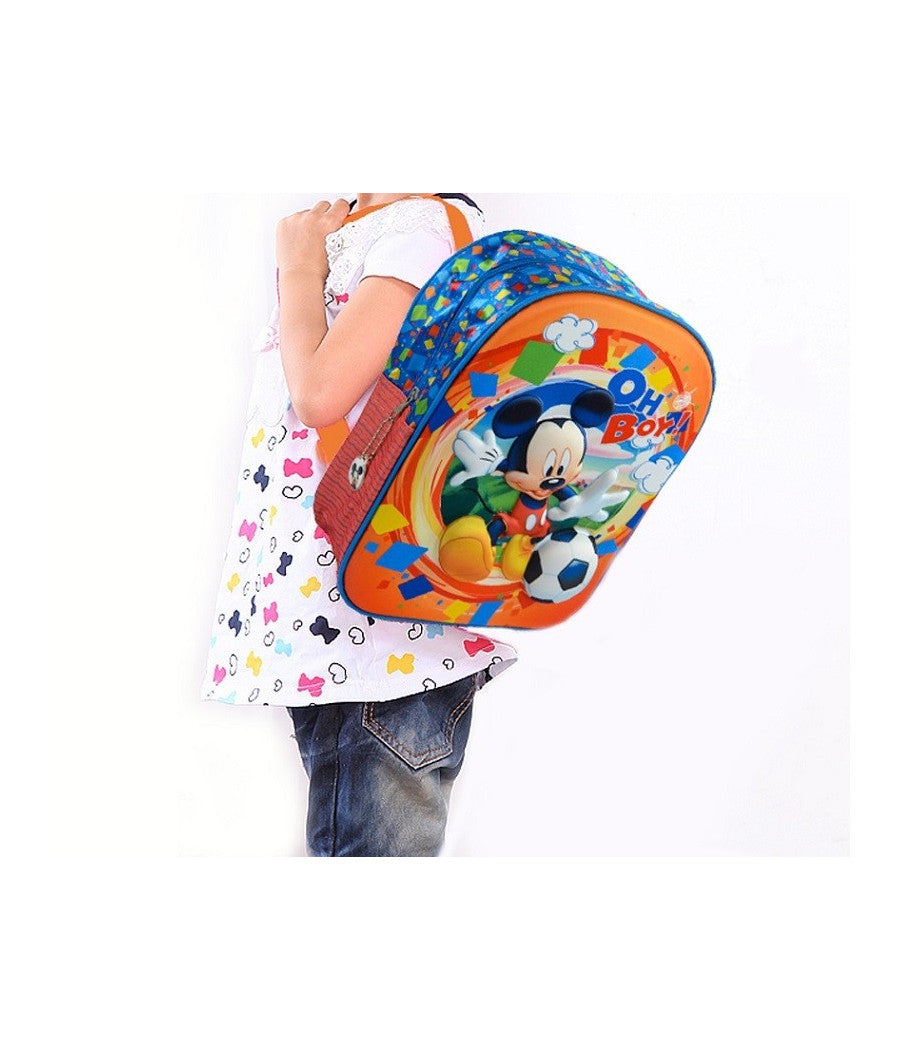 Zaino Scuola Asilo Elementare Zainetto 28x10x32cm Disney Mickey Mouse 3d Topolino         