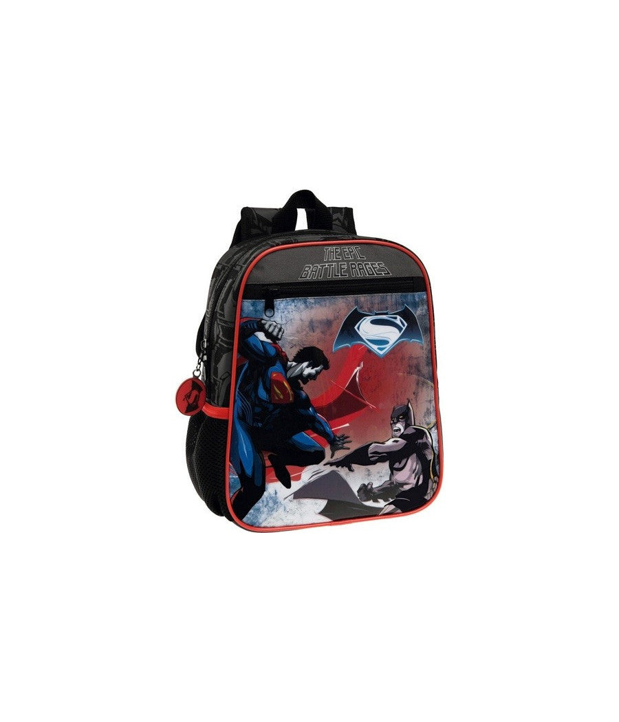 Zaino Scuola Asilo Zainetto 23 X 28 X 10 Cm Nero Borsa Pvc Batman Vs Superman         