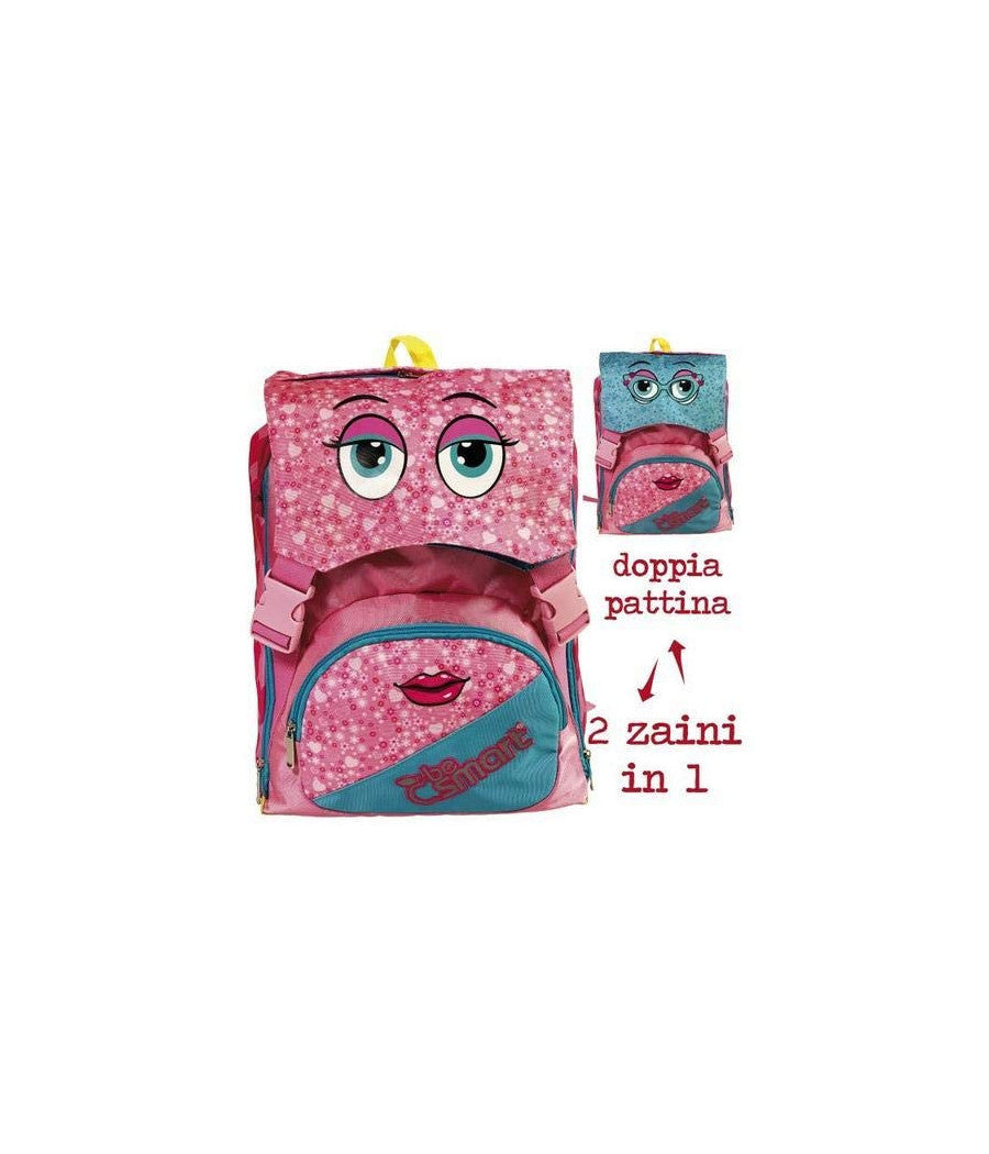 Zaino Scuola Cartella Doppio Scomparto Elementari Medie Doppia Pattina Be Smart         