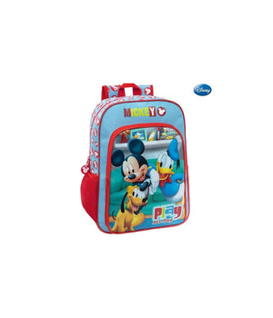 Zaino Scuola Elementare Media Zainetto 30x40x16 Cm Mickey Mouse Topolino Disney         