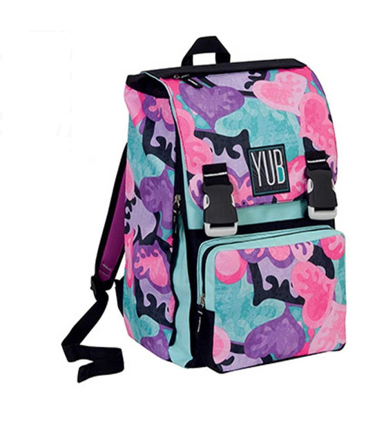 Zaino Sdoppiabile Big Murales Yub Girl Verde Acqua Ragazze Scuola         