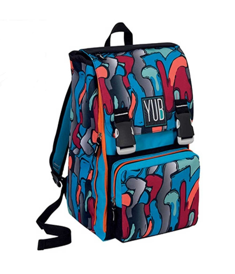 Zaino Sdoppiabile Big Yub Murales Boy Scuola Ragazzi Blu Scuola Media Elementari         