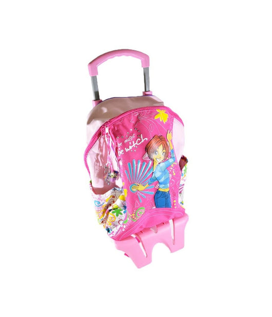 Zaino Trolley Big Witch Rosa E Fucsia Schienale Imbottito Con Manico Estraibile         