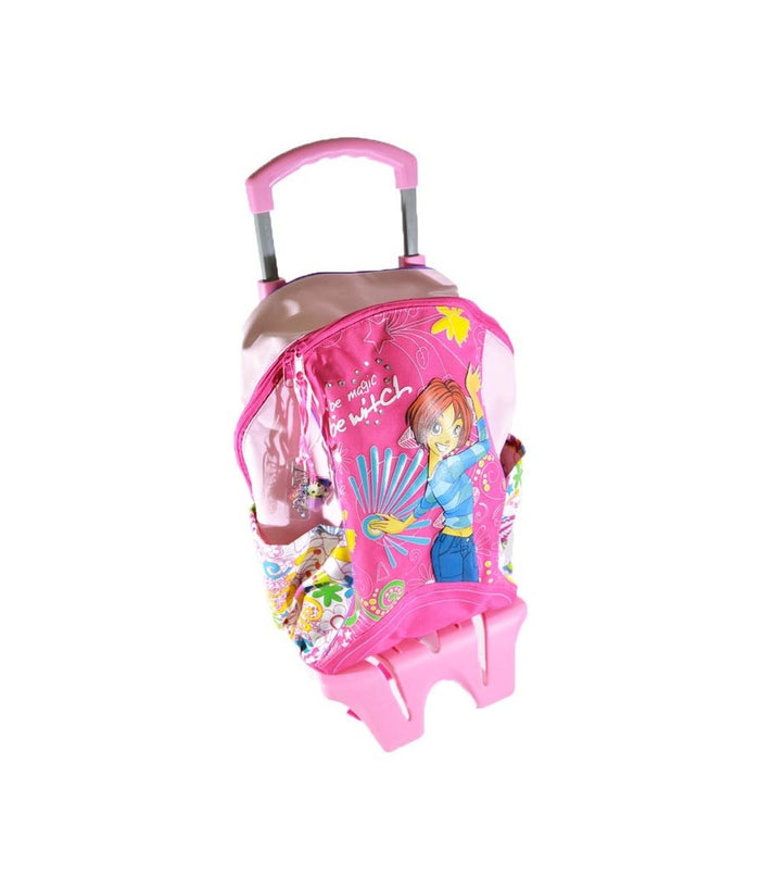 Zaino Trolley Big Witch Rosa E Fucsia Schienale Imbottito Con Manico Estraibile         