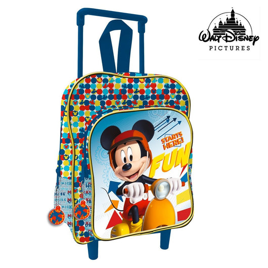 Trade Shop - Zaino Trolley Mickey Topolino Disney Asilo Scuola Bambini Viaggi Altezza 30 Cm -