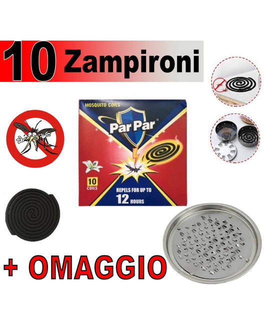 Zampironi Profumati Spirali Incenso Repellente Antizanzare Insetti + Vaschetta         