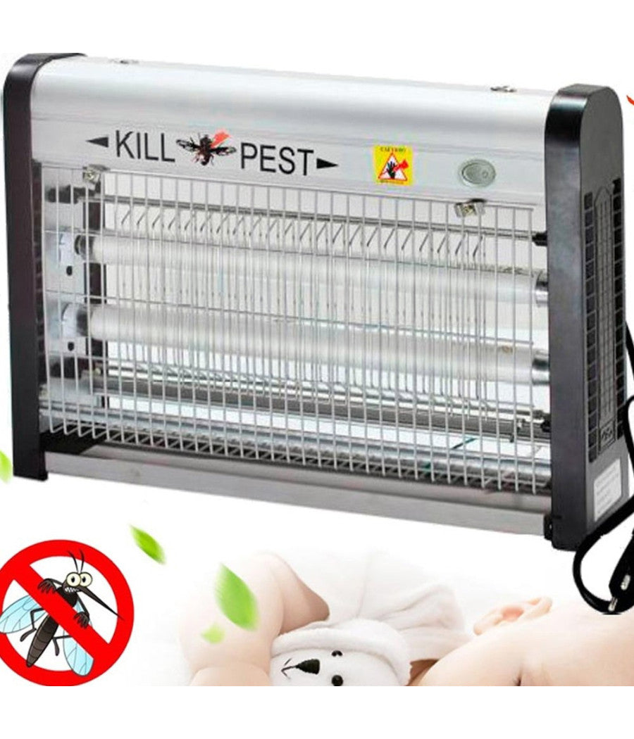 Zanzariera Elettrica Antizanzare Basso Consumo Energetico 16w 2x Lampade Uv         