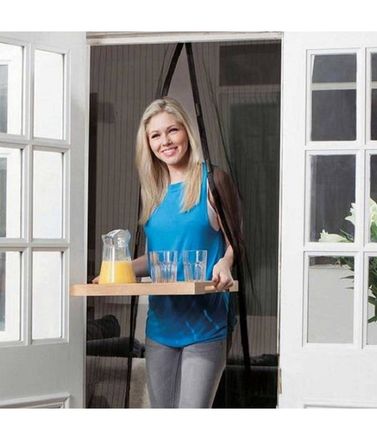 Zanzariera Magnetica 120 X 240 Cm Nera Universale 18 Magneti Tenda Per Porte         