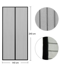 Zanzariera Magnetica Per Porte 140 X 240 Cm Universale Nera Tenda Zanzariera         