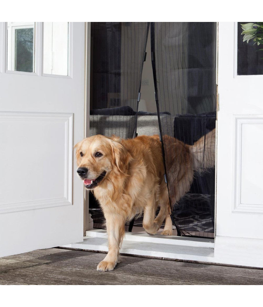 Zanzariera Magnetica Universale 120 X 220 Cm Magneti Tenda Colore Nero Bianco  Nero       