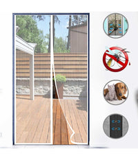 Zanzariera Magnetica Universale 120 X 220 Cm Magneti Tenda Colore Nero Bianco  Bianco       