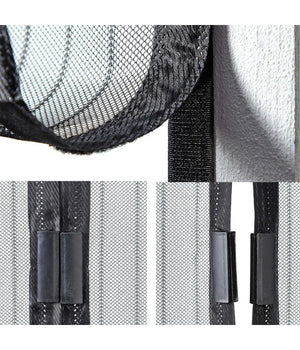 Zanzariera Magnetica Universale 120 X 220 Cm Magneti Tenda Colore Nero Bianco         