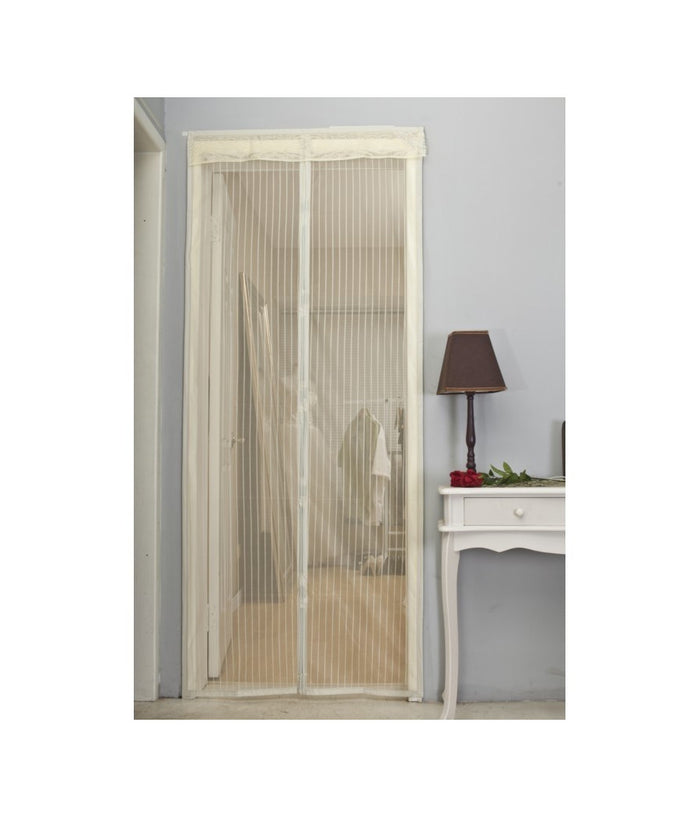 Zanzariera Magnetica Universale 120 X 220 Cm Magneti Tenda Colore Panna Beige         