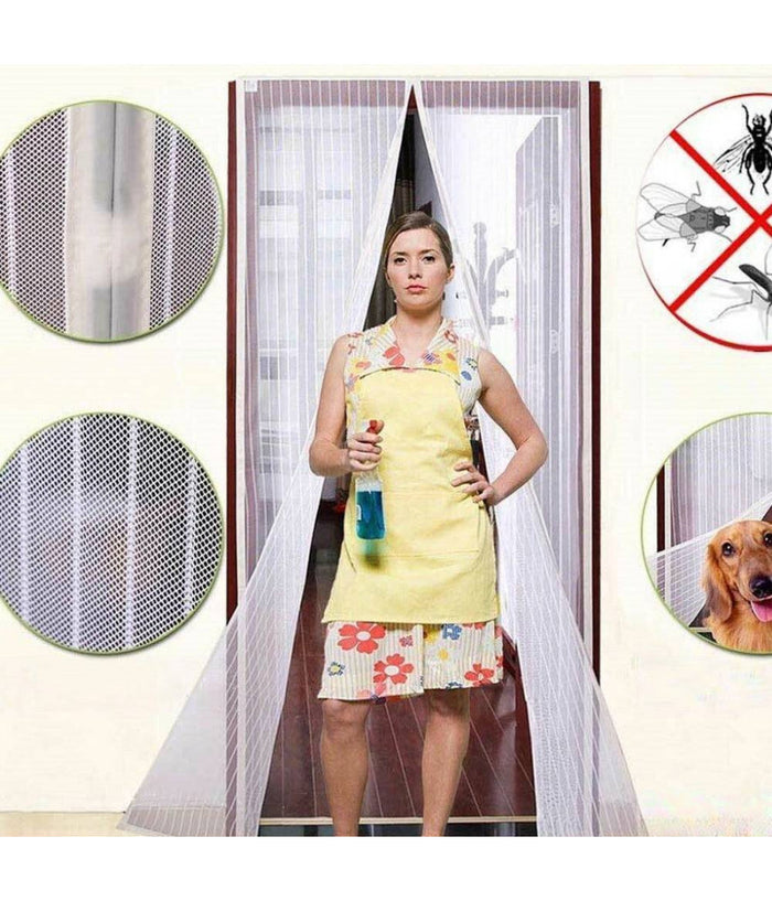 Zanzariera Magnetica Universale 140 X 240 Cm Bianca 18 Magneti Tenda Per Porta         