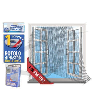 Zanzariera Porta A Strappo Due Veli Zanzariere Finestre Bianca 150x180         