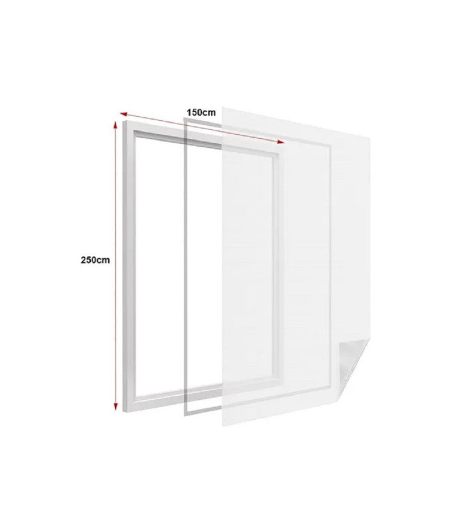Zanzariera Universale Finestra Bianca Adesiva Con Velcro 150x250cm Insetti 12923         