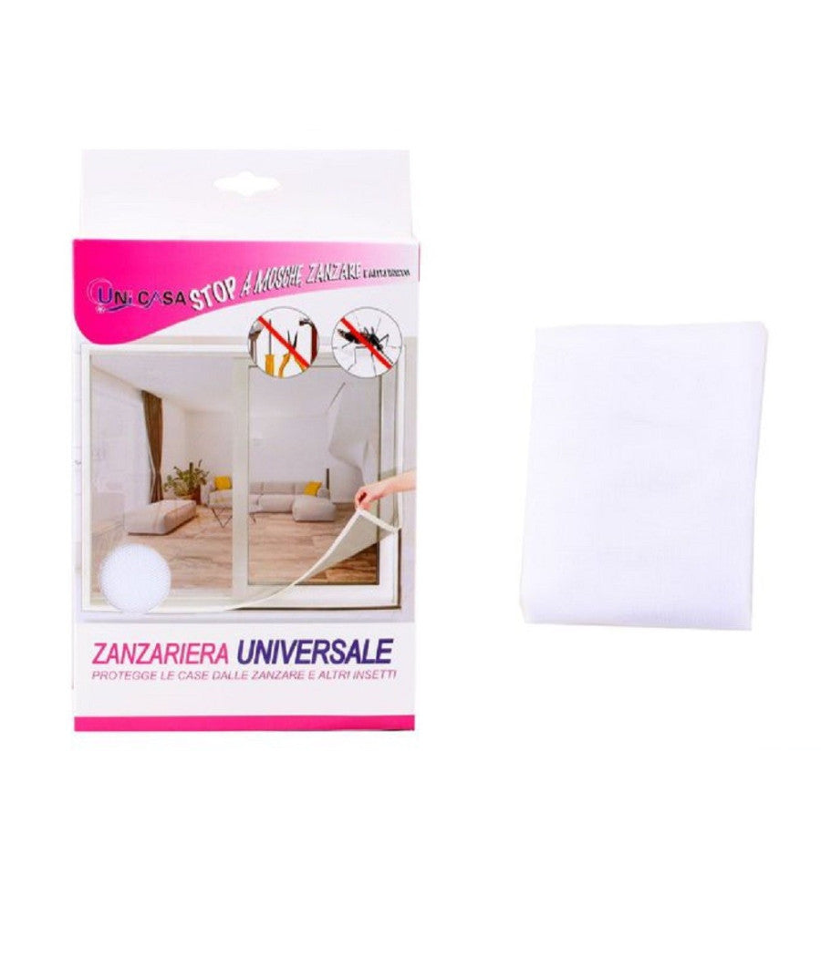 Zanzariera Universale Finestra Bianca Adesiva Con Velcro 150x250cm Insetti 12923         