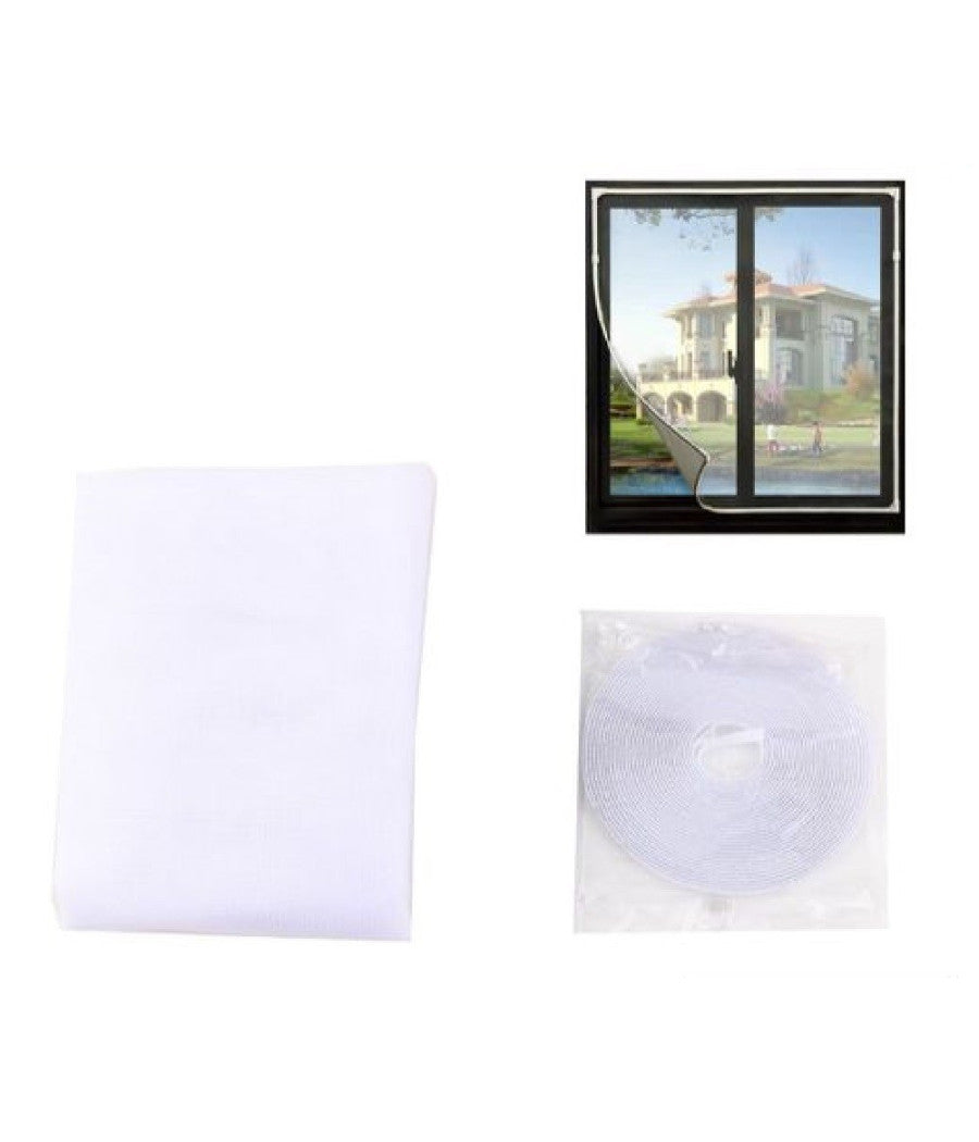 Zanzariera Universale Finestra Bianca Adesiva Con Velcro 150x250cm Insetti 12923         