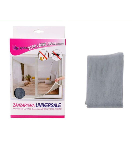 Zanzariera Universale Finestra Grigia Adesiva Con Velcro 150x250cm Insetti 12925         