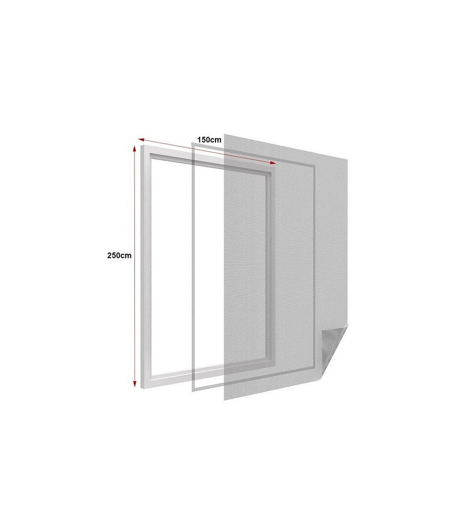 Zanzariera Universale Finestra Nera Adesiva Con Velcro 150 X 250cm Insetti 12924         