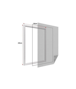 Zanzariera Universale Finestra Nera Adesiva Con Velcro 150 X 250cm Insetti 12924         