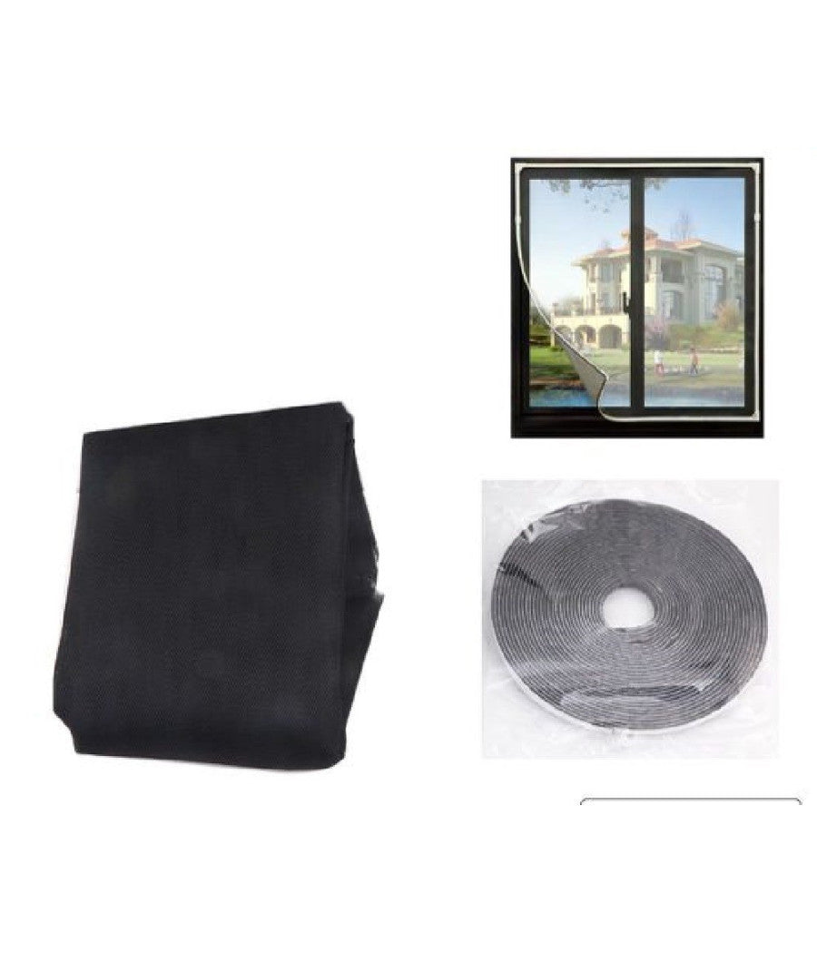 Zanzariera Universale Finestra Nera Adesiva Con Velcro 150 X 250cm Insetti 12924         