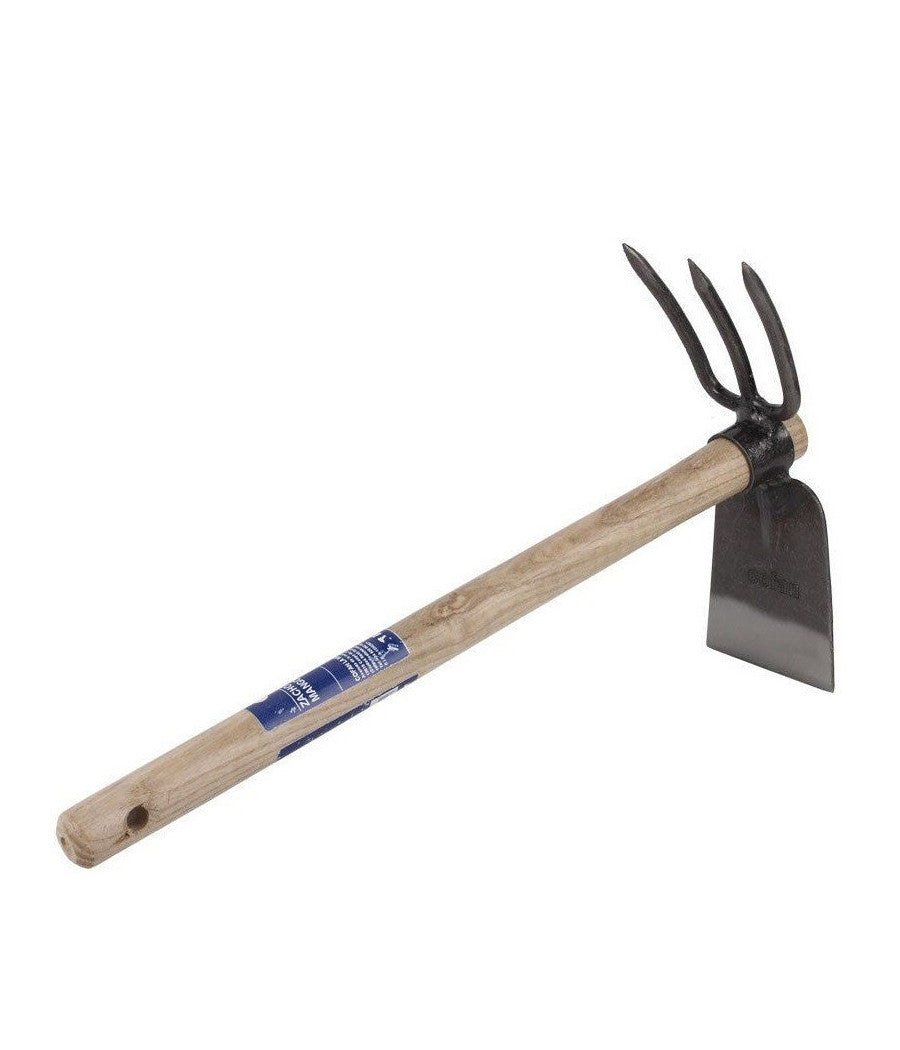 Zappa Doppia Attrezzo Giardinaggio Coltivare Giardino Manico In Legno         