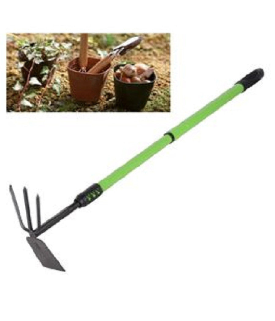 Trade Shop - Zappa Quadra Tridente Doppia Manico Allungabile Attrezzo Giardino 68-94cm 90070 -