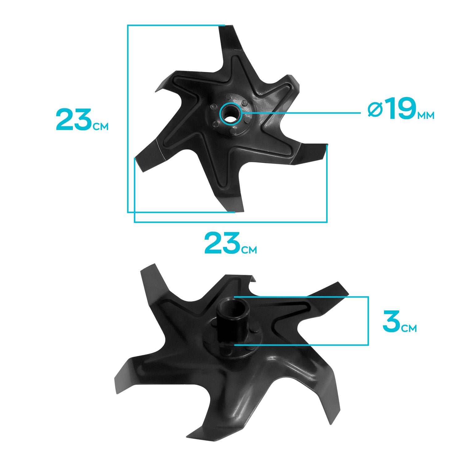 Set di 4 zappette per motozappa 52cc ricambio compatibile lame per motozappa