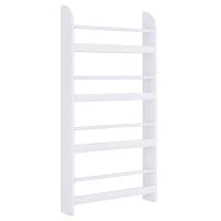 Libreria da Parete con 4 Ripiani in Legno Bianco Impermeabile, Carico Massimo 30kg (59cm x 12cm x 113cm)