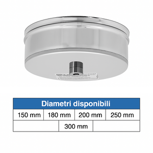 Tappo raccolta condensa acciaio per ispezione canna fumaria manutenzione *** misura Ø 180 mm, confezione 1