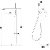 Gruppo vasca 003 rubinetto incasso pavimento vasche free standing ottone