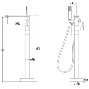 Gruppo vasca 003 rubinetto incasso pavimento vasche free standing ottone