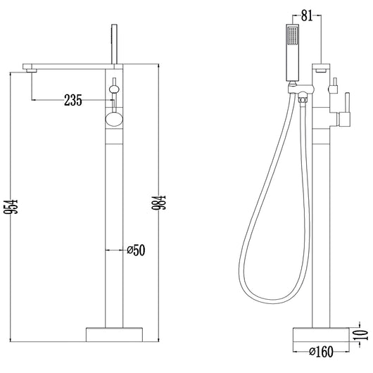 Gruppo vasca 003 rubinetto incasso pavimento vasche free standing ottone