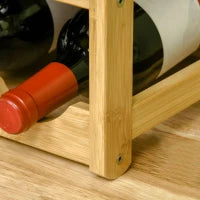 Scaffale Portabottiglie Vino a 4 Livelli per 16 Bottiglie in Legno di Bambù, 43x23.5x38cm