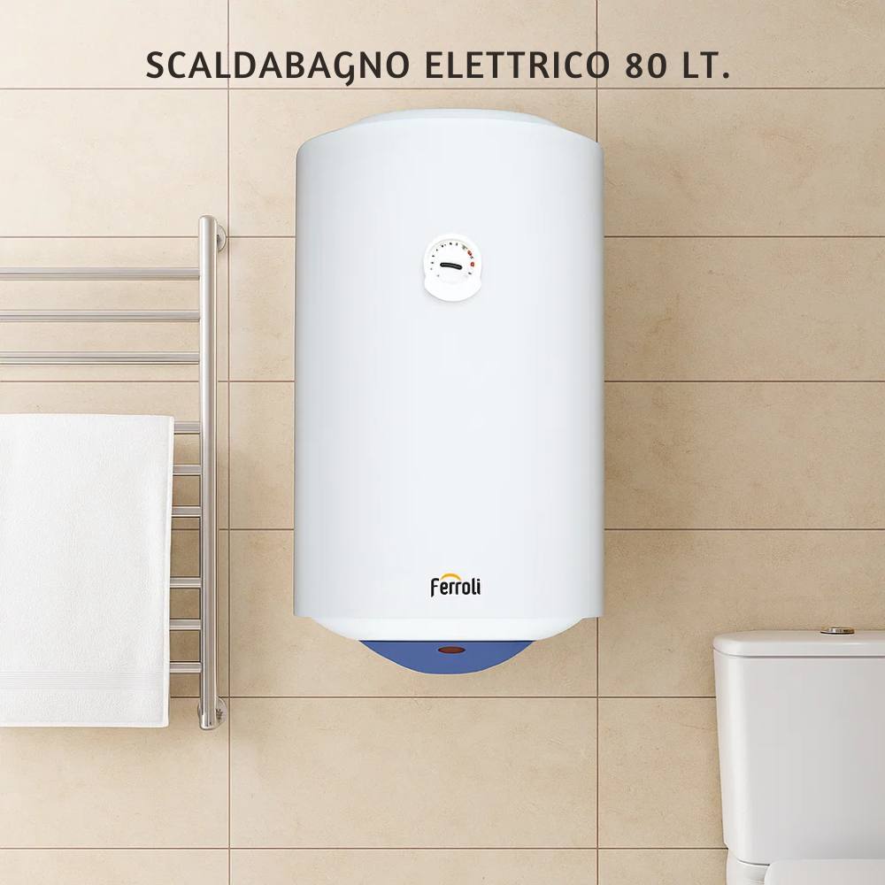 Ferroli calypso scaldabagno verticale elettrico garanzia 2 anni classe energetica c *** capacità 80 litri, confezione 1