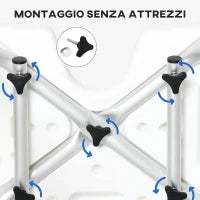 Sedia per doccia per Anziani, Disabili e Donne Incinte Imbottita con forma a U, 54x52x70-82cm, Bianco