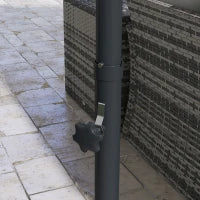 Ombrellone a Braccio Laterale Ø3 m, Inclinabile, Girevole, Manovella, Cupola Antivento, Palo in Metallo, Grigio Scuro