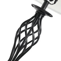 Set 3 Pezzi: 1 Lampada da Terra e 2 Lampade da Tavolo in Metallo, Design Vintage, Lampadine E27, Nero e Bianco