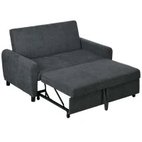 Divano Letto Clic Clac con Schienale Regolabile su 3 Livelli, in Tessuto Effetto Velluto, 148x87x88 cm, Grigio