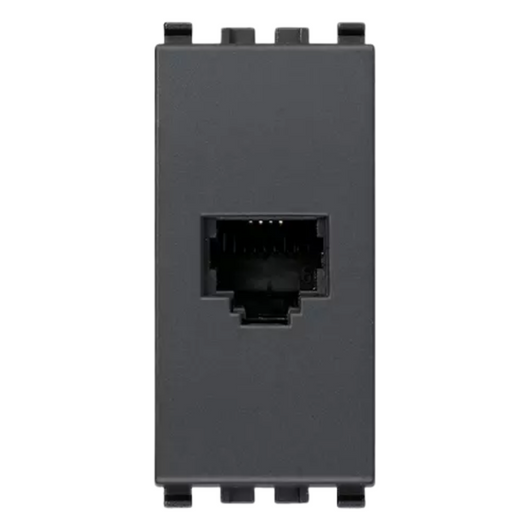 Vimar serie eikon 20320 presa telefonica 6 posizioni 4 contatti morsetti a vite *** colore grigio, confezione 1