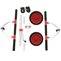 Carrello per Kayak e SUP con Larghezza Regolabile in Alluminio, Ruote Ø25 cm, Max 100 kg, Nero