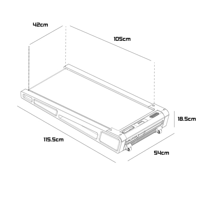 Zenith - Tapis Roulant Salvaspazio con inclinazione fissa 2,5HP max 6 Km/h con Display LCD e Altoparlanti Bluetooth
