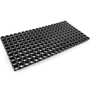Zerbino Multiuso in Gomma - Antiscivolo, Resistente e Drenante 40X80cm Nero Forato sp.2,2cm