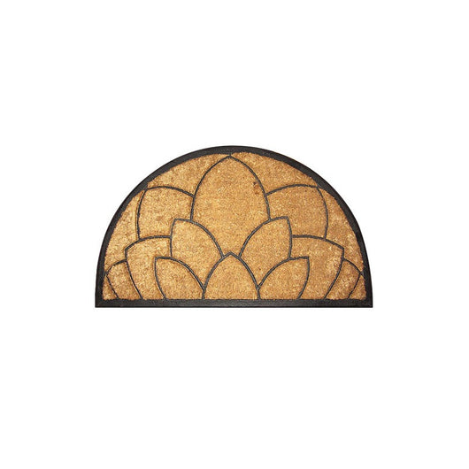 Zerbino Brixo Cocorub Mezzaluna Loto 45x75 cm – Fibra di Cocco, Supporto in Gomma, Design Loto