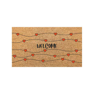 Zerbino Cocco/Pvc Welcome Cuori Cm 40X 70 Xtra