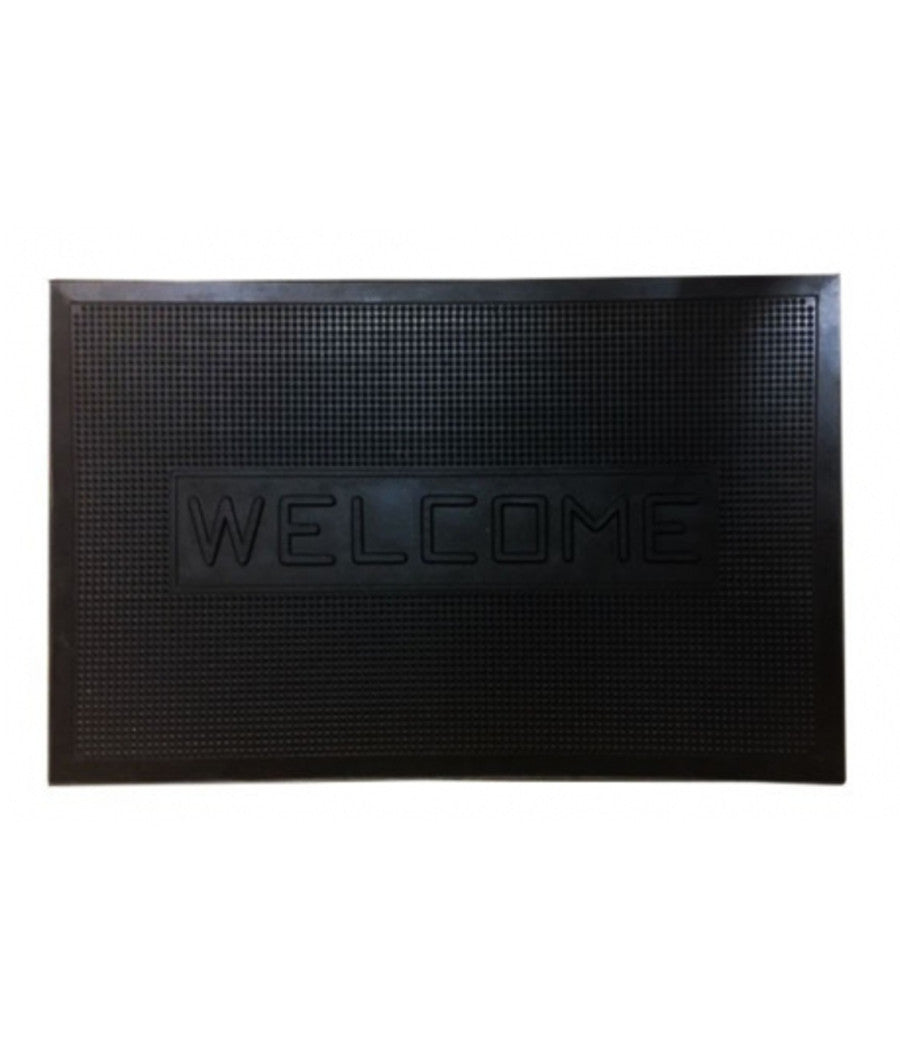 Zerbino Gomma Nero Home Ingresso 70x45cm Tappeto Cucina Ingresso Bagno         