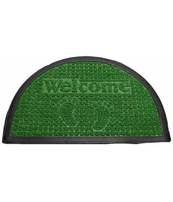 Zerbino Tappeto In Gomma Mezza Luna Scritta Welcome 60x40cm Antiscivolo Ingresso         